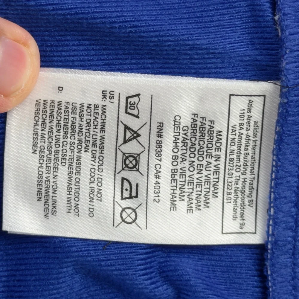 Adidas Mens Blue Black Colorblock Full Zip Track Jacket V38046 Size Medium